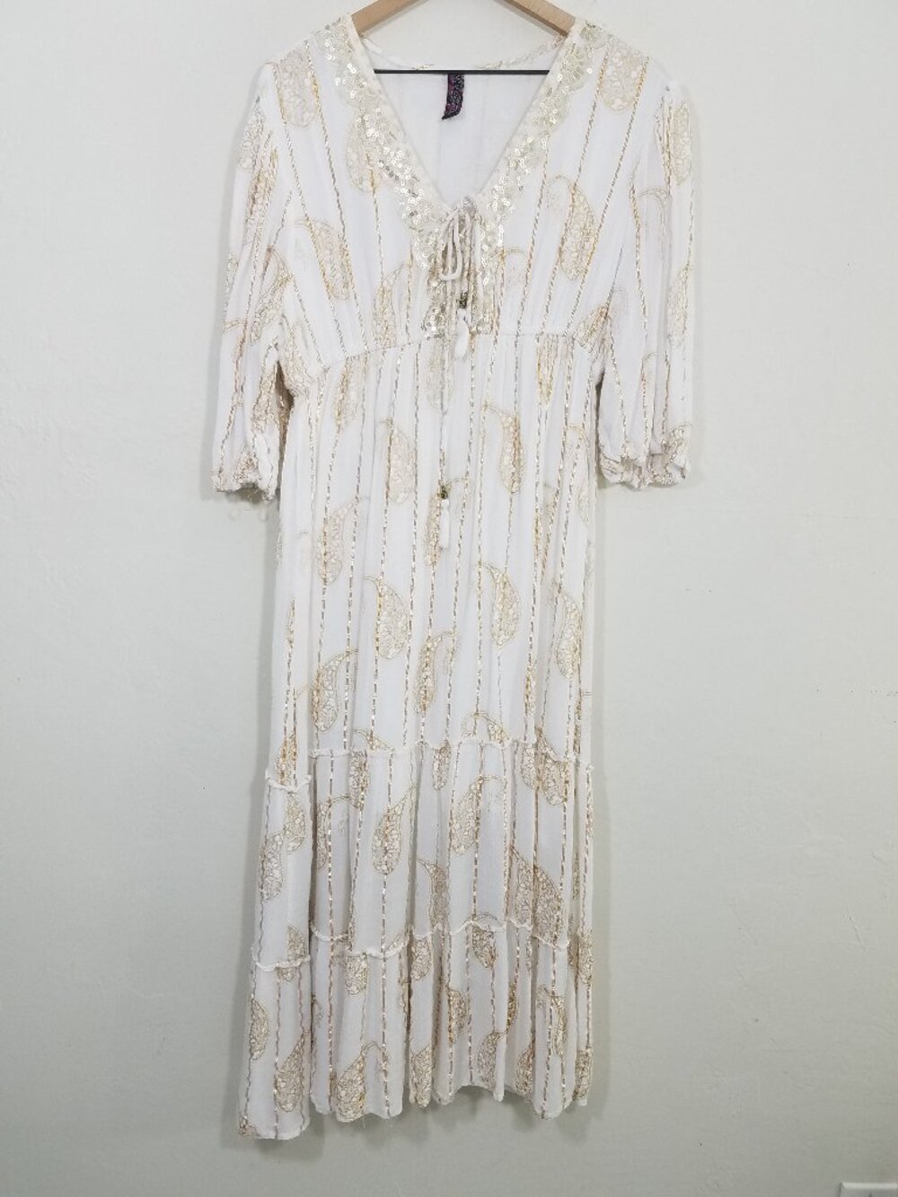 Me 2 Magic Bohemian Tiered Maxi Dress V-Neck Size 2X